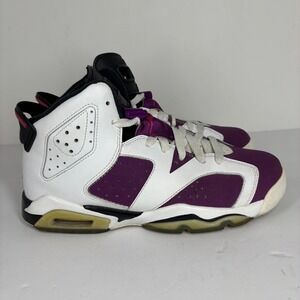 Air Jordan 6 Retro GS White Purple Youth Basketball Shoes Sneakers Size 6.5Y